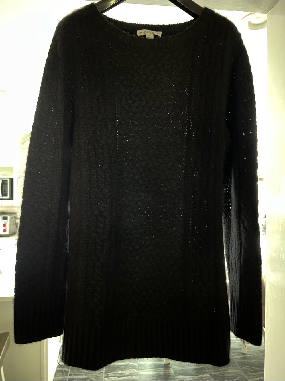 Classic Pitch Black Cable Cashmere Sweater